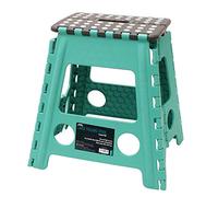 JVL 20-081TQ Large Folding Step Stool, Turquoise/Grey,