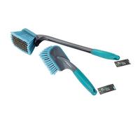 JVL 20-433 Comfortable Grip Car Cleaning Wheel Brush Set - Grey/Blue