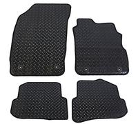 JVL 2201R Fully Tailored Rubber Car Mat with 4 Clips, Black, Set of 4