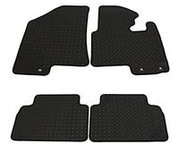 JVL 2223R Fully Tailored Rubber Car Mat Set with 3 Ring Clips - 4 Pieces, Black