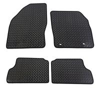JVL 2258R Fully Tailored 4-Piece Rubber Car Mat Set with 2 Clips - Black