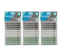 JVL 24 Pack Plastic Dolly Clothes Pegs - Pack of 3 (72 Total Pegs) - Assorted Colours