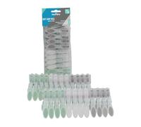 JVL 24 Pack Soft Grip Plastic Clothes Pegs - Non-Slip Washing Line Pegs - Assorted Colours