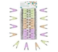 JVL 24 Pack Soft Touch Clip Clothes Pegs - Laundry Pegs - Assorted Colours