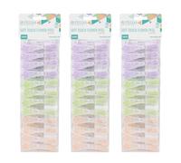 JVL 24 Pack Soft Touch Flower Clothes Pegs - Pack of 3 (72 Total) - Assorted Colours