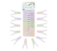 JVL 24 Pack Soft Touch Leaf Clothes Pegs - Laundry Pegs - Assorted Colours