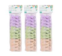 JVL 24 Plastic Clip Clothes Pegs Pack of 3 (72 Total) - Assorted Colours JVL Multicolor