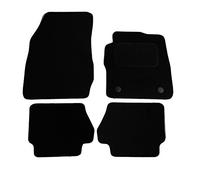 JVL 2440 Fully Tailored 4 Piece Car Mat Set with 2 Round Clips, Black