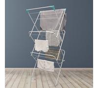 JVL 3 Tier Concertina Clothes Airer Folding Clothes Line Drying Laundry Rack 14M