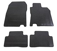 JVL 3298R Fully Tailored 4 Piece Rubber Car Mat Set 2 Clips, Black