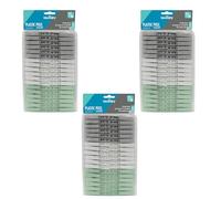 JVL 36 Pack Plastic Clothes Pegs - Pack of 3 (108 Total Pegs) - Washing Line Laundry Pegs - Assorted Colours