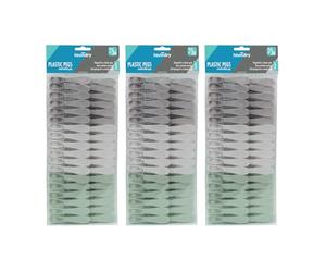 JVL 36 Pack Small Plastic Clothes Pegs - Pack of 3 (108 Total Pegs) - Assorted Colours
