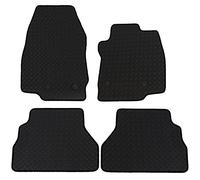 JVL 3754R Fully Tailored Rubber Car Mats with 4 Clips, Black, Set of 4