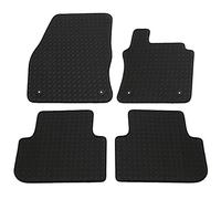 JVL 3778R Fully Tailored Rubber Car Mats with 4 Clips - Black, 4 Pieces