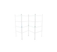 JVL 11-004 Caravan Indoor/Outdoor Four Panel Folding Clothes Airer Laundry Dryer, Plastic/Metal, White