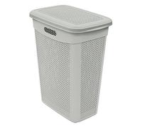 JVL 43L Droplette Slim Laundry Basket, Grey, H:55 x W:46 x D:29cm approx. 13-394IG