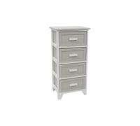 JVL Abingdon 4 Drawer Storage Unit - Grey & White | Size: Medium JVL Grey M