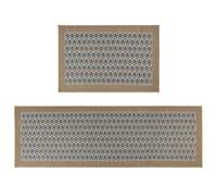 JVL Allure Machine Washable Entrance Doormat and Runner Set - Beige