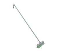 JVL Angled Sweeping Brush With Hard Bristles - Heavy Duty Broom for Outdoor & Garage Use - Green