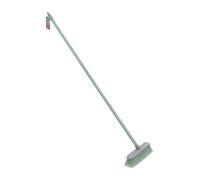 JVL Angled Sweeping Brush With Soft Bristles - Floor Broom with Angled Head for Hard Floors - Indoor & Outdoor Use - Green