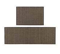 JVL Antarra Machine Washable Entrance Doormat and Runner Set - Black