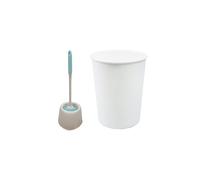 JVL Antibac Toilet Brush & White Plastic Bin JVL White