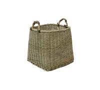 JVL Antique Wash Square Log Basket in Brown JVL Brown