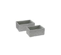 JVL Argyle Set of 2 Rectangular Storage Baskets in Grey JVL Grey