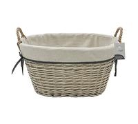 JVL Arianna Oval Tapered Willow Storage Basket, Grey Wash