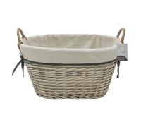 JVL Arianna Oval Tapered Willow Storage Basket, Grey Wash