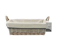 Jvl Arianna Rectangular Willow Storage Basket, Grey Wash