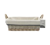Jvl Arianna Rectangular Willow Storage Basket, Grey Wash