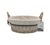 JVL Arianna Round Willow Storage Baskets, Grey Wash in Mid Grey | Size: Small JVL Mid Grey S