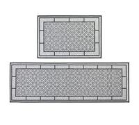 JVL Avanti Machine Washable Entrance Doormat and Runner Set - Grey