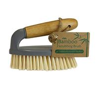JVL Bamboo All Purpose Scrubbing Brush with Handle, Natural