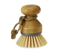 Jvl Bamboo Round Short Handled Washing Up Dish Brush