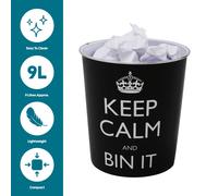 JVL Keep Calm Plastic Bin