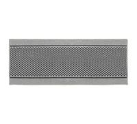 JVL Bologna Backed Machine Washable Entrance Runner Mat, Polypropylene/Latex, Light Grey/Dark Grey, 150 x 57 x 1.2 cm