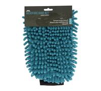 JVL Car Bike Care Cleaning Range Microfibre Hand Mitt with Elasticated Cuff, Chenille, Teal/Grey, 23.5 x 16 x 2 cm