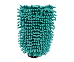 Jvl Car Care Cleaning Range Hand Mitt With Elasticated Cuff, Chenille And Microfibre, Teal/grey
