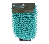JVL Car Care Cleaning Range Hand Mitt with Elasticated Cuff, Chenille and Microfibre, Teal/Grey, 23.5 x 16 x 2 cm
