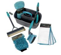 Jvl Car Cleaning Compact Valet Pack With Storage Caddy, Grey/blue, Gold Bundle