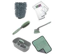 JVL Car Cleaning Complete Kit - Full Car Wash & Detailing Set with Brushes, Sponges & Microfibre Cloths