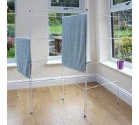 JVL Caravan Indoor/Outdoor Four Panel Folding Clothes Airer Laundry Dryer