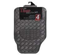 Jvl Carbon Metallic Checker Plate Look Sports Car Mat Set