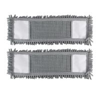 JVL Chenille Mop Replacement Cleaning Pad - Machine Washable Microfibre Refill - Grey (Pack of 2)