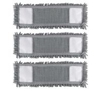 JVL Chenille Mop Replacement Cleaning Pad - Machine Washable Microfibre Refill - Grey (Pack of 3)