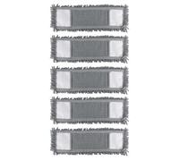 JVL Chenille Mop Replacement Cleaning Pad - Machine Washable Microfibre Refill - Grey (Pack of 5)
