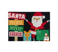 Jvl Christmas Machine Washable Door Mat - 40X57Cm - Santa
