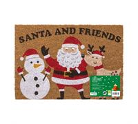 JVL Christmas PVC Coir Doormat 40x58cm Santa & Friends Xmas Mat | Size: 40 cm x 60 cm JVL Multicolor 40 cm x 60 cm